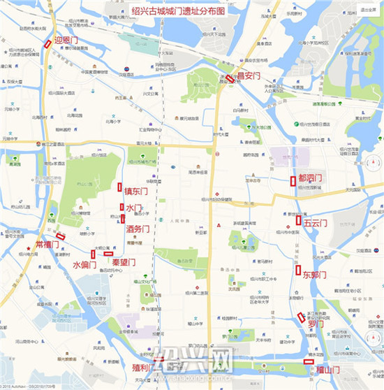 绍兴１４座古城门都在哪？专家把它们标注在地图上